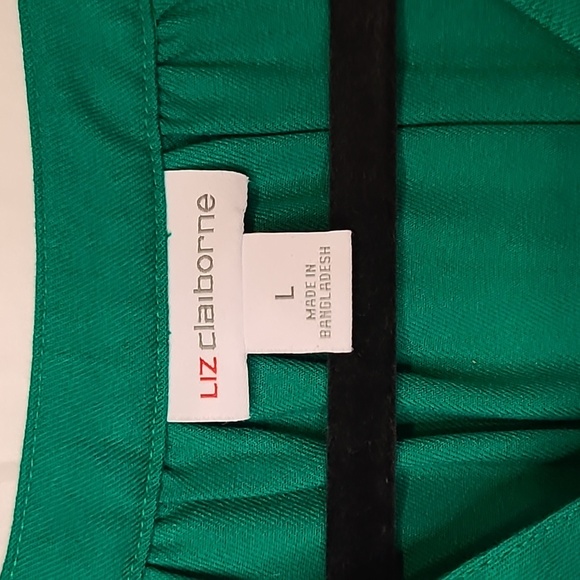 Liz Claiborne Womens V Neck Short Sleeve Blouse Hyper Green Size Large - Picture 5 of 14